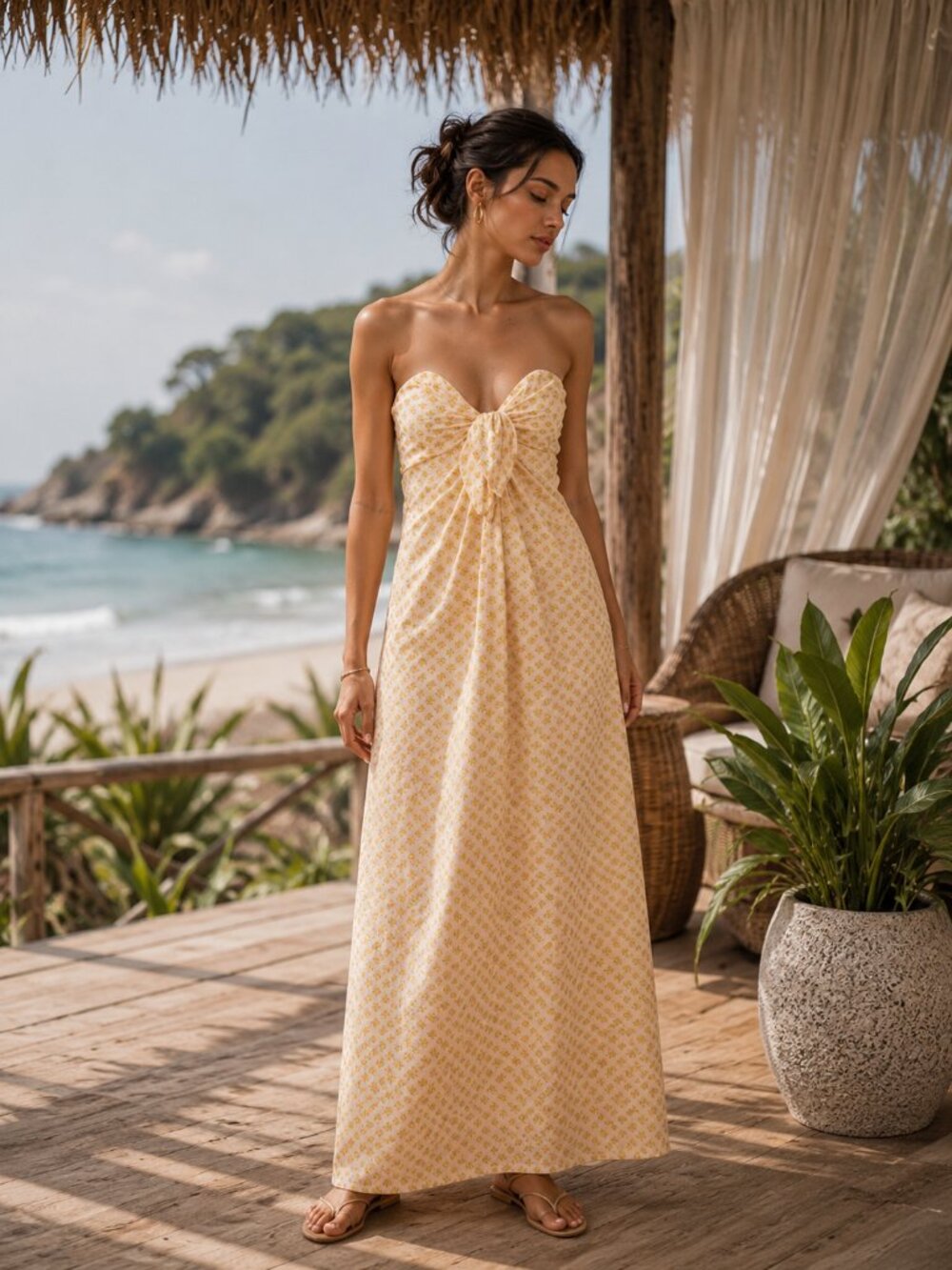 Significant Other Adella Strapless Floral Embroidered Cutout Maxi Dress 6